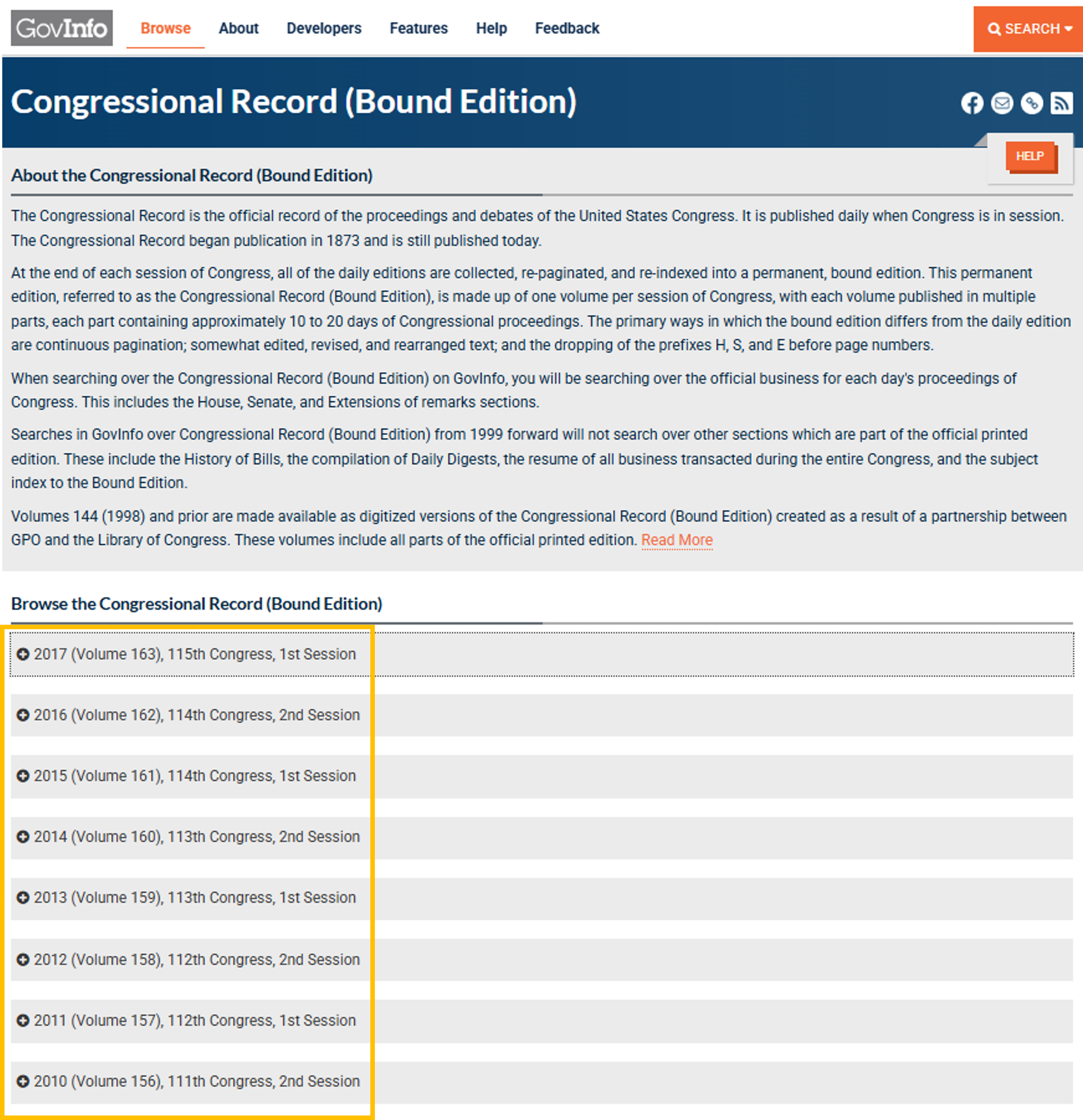 Image of the Bound Record browse update, highlighted. Source: GPO